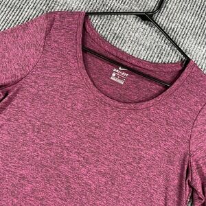 Nike Dri Fit Shirt Womens Medium Purple Short Sleeve Workout Active Casual